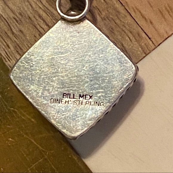 Bill Mex Dineh’ Sterling Turquoise Necklace - Picture 2 of 5